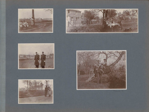 Three soldiers in the roadside of a road in France, anonymous, 1902 Canvas Print