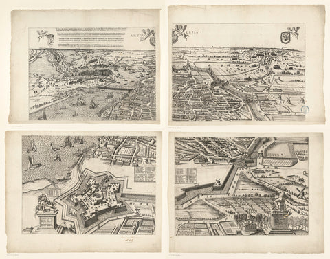 Large map of Antwerp with the failed attack in 1605, Pieter van der Heyden, 1605 Canvas Print
