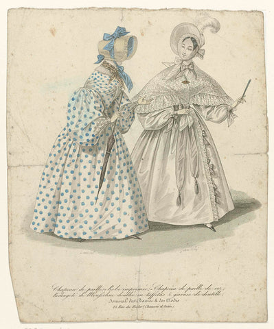 Journal des Dames et des Modes, ca. 1832 : Chapeau de paill (...)., Georges Jacques Gatine, c. 1832 Canvas Print