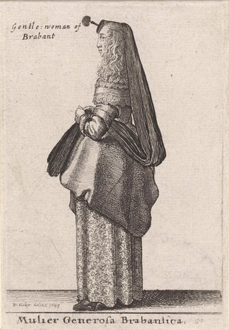 Mulier Generosa Brabantica / Gentle woman of Brabant, Wenceslaus Hollar, 1643 Canvas Print