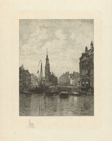 View of the Muntplein of Amsterdam, Johan Conrad Greive, 1882 Canvas Print