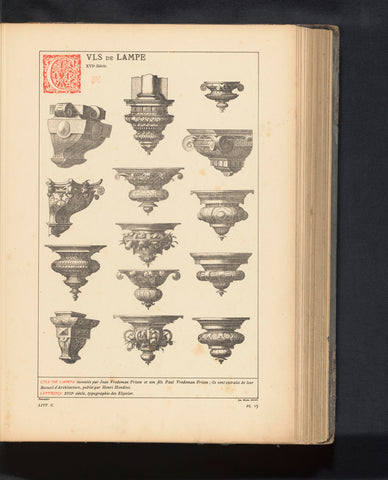 Reproduction of a design with fourteen consoles and corbels by Paul and Hans Vredeman de Vries, anonymous, c. 1875 - in or before 1880 Canvas Print