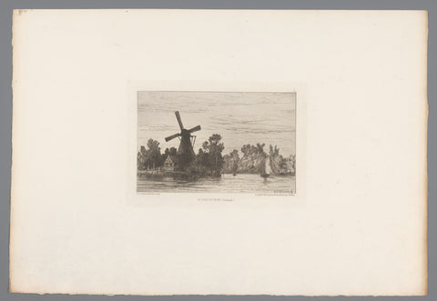 View of a windmill on the Vecht, Carel Nicolaas Storm van 's-Gravesande, 1874 Canvas Print