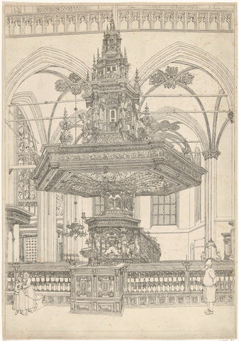 Pulpit in the Nieuwe Kerk in Amsterdam, Pieter Holsteyn (II), 1649 - 1673 Canvas Print