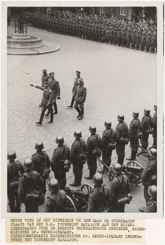 Seyss Inquart inspects the Totenkopf Battalion, Polygon, 1940 Canvas Print