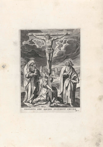 Christ on the cross, Johann Sadeler (I), 1587 - 1589 Canvas Print