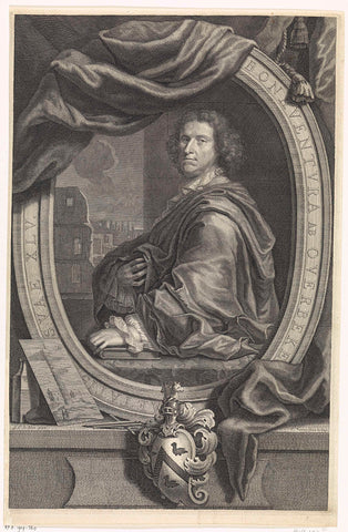 Portrait of Bonaventura van Overbeek, Cornelis Martinus Vermeulen, 1705 Canvas Print