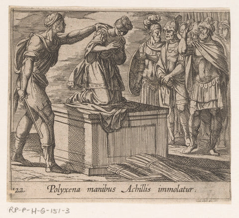 Het offer van Polyxena, Antonio Tempesta, 1606 - 1638 Canvas Print