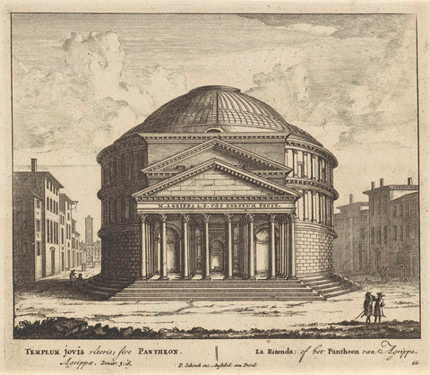 View of the entrance of the Pantheon in Rome, anonymous, 1675 - 1711 Canvas Print