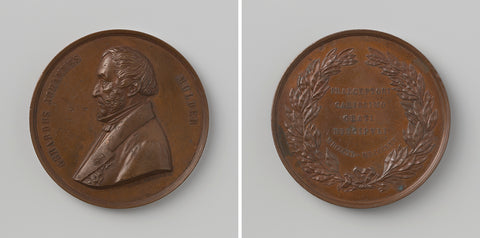 Gerardus Johannis Mulder, twenty-five years professor of chemistry and pharmacy in Utrecht, medal offered by his pupils, David van der Kellen (1804-1879), 1865 Canvas Print