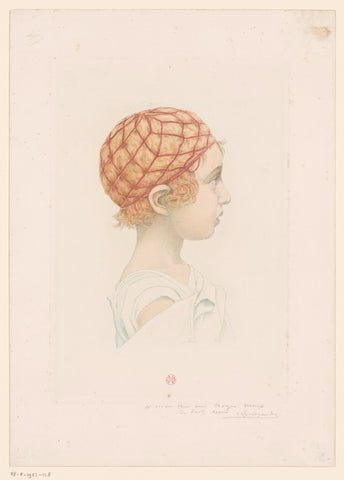 Head of a young girl, Henri Charles Guérard, 1856 - 1897 Canvas Print