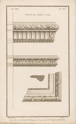 Two frames and hoekornament, Jean Pelletier, 1772 - 1779 Canvas Print