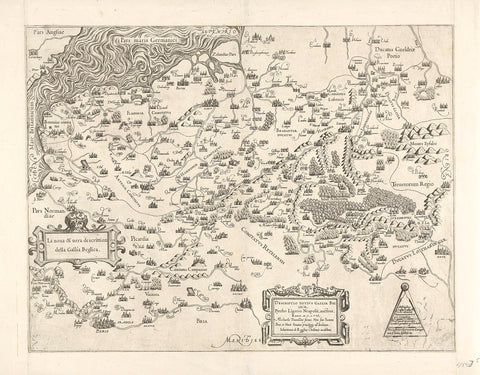 Map of Belgium, 1558, Sebastiano di Re, 1558 Canvas Print