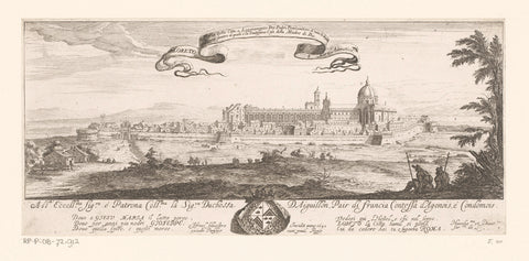 View of Loreto with two sitting figures on the right in the foreground, Israel Silvestre, 1642 Canvas Print