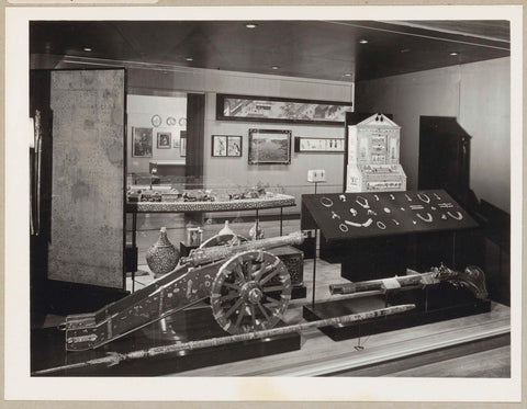 Room with various objects including a cannon, 1971 Canvas Print