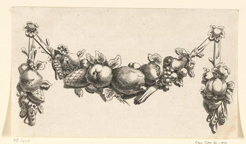 Festoon with a lemon in the middle, Francoys Dancx, c. 1654 - before 1677 Canvas Print