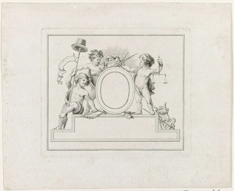 Membership card for the Vaderlandsche Sociëteit te Utrecht, 1795, Reinier Vinkeles (I), 1795 Canvas Print