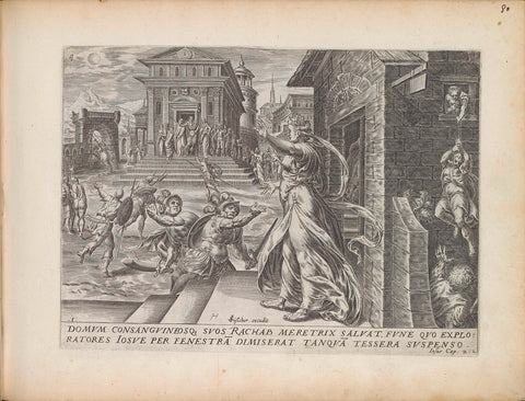 Rahab lets the spies escape through the window, Harmen Jansz Muller, 1643 Canvas Print