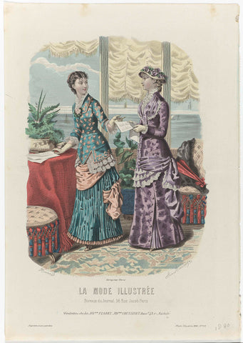 La Mode Illustrée, 1880, No. 22 : Toilettes de Mon. Fladry (...), Huard, 1880 Canvas Print