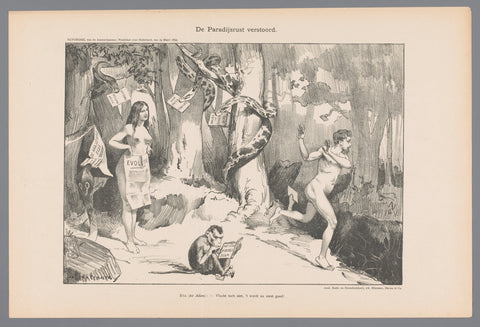 The Paradise Rest Disturbed, Johan Braakensiek, 1899 Canvas Print