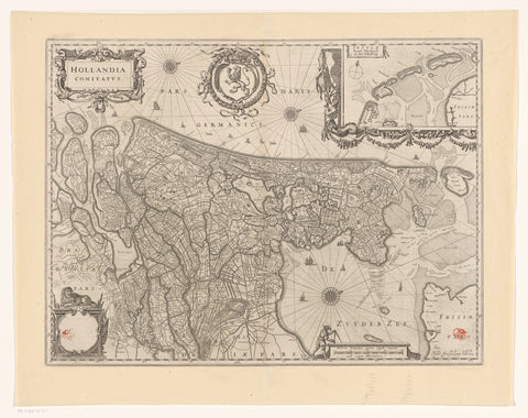 Map of the county of Holland, anonymous, 1662 Canvas Print