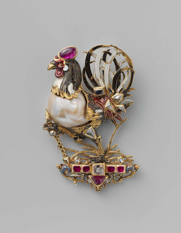 Pendant in the form of a cock, anonymous, c. 1600 Canvas Print