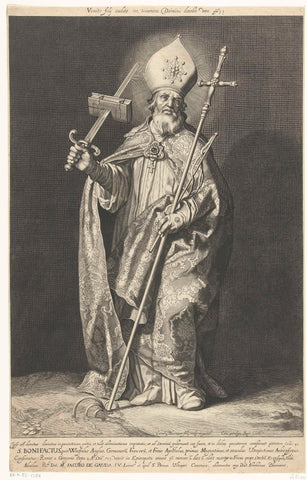 Saint Boniface, Cornelis Bloemaert (II), in or after 1626 Canvas Print