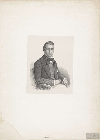 Portrait of L. Bouman, Johann Peter Berghaus, 1852 Canvas Print