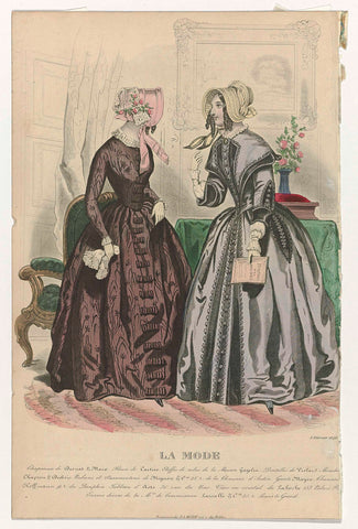 La Mode, 5 fevrier 1846 : Chapeaux de Drouat & Marx (...), anonymous, 1846 Canvas Print