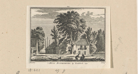 View of Huis Rijnenburg, 1730, Hendrik Spilman, 1750 - 1792 Canvas Print