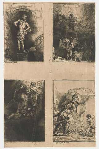 Four illustrations to Menasseh Ben Israel's 'Piedra Gloriosa', Rembrandt van Rijn, 1655 Canvas Print