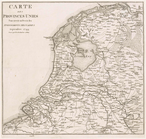 Map of the Batavian Republic, 1799, H. de Monthuchon, 1799 - 1810 Canvas Print