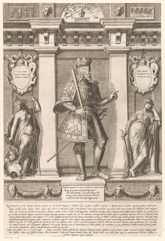 Portret van Ferdinand II de Katholieke, koning van Aragón, Gaspare Oselli, 1569 Canvas Print