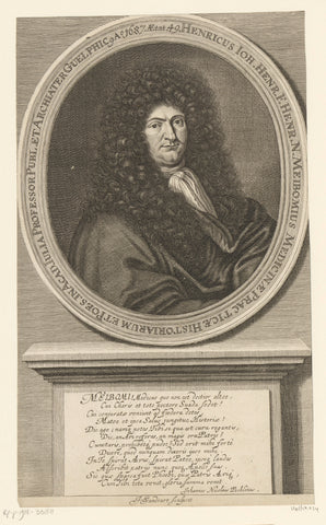 Portret van Heinrich Meibom, Jakob von Sandrart, 1687 Canvas Print