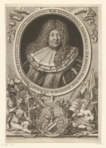 Portret van Wolfgang Friedrich Poemer, Jakob von Sandrart, c. 1695 Canvas Print