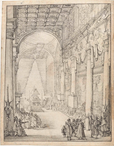 Funeral service for Emperor Matthias, Gerard ter Borch (II), c. 1619 - 1620 Canvas Print