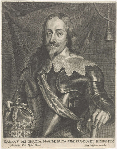 Portrait of King Charles I of England, Joannes Meyssens (possibly), 1640-1670 Canvas Print