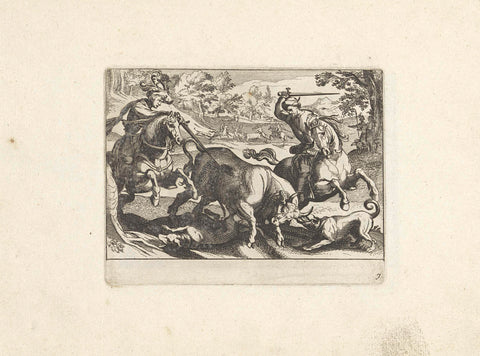 Bull hunt, anonymous, 1624 Canvas Print