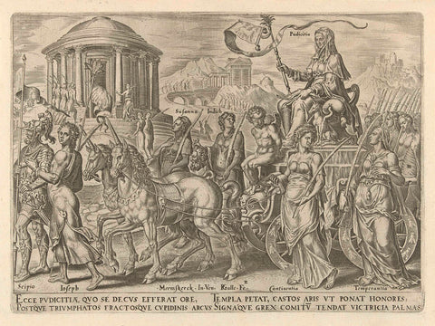 Triumph of Chastity, Philips Galle, c. 1565 Canvas Print