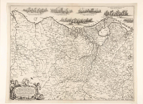 Map of the Netherlands showing where the enemy troops advanced in the years 1672-73, anonymous, 1673 Canvas Print