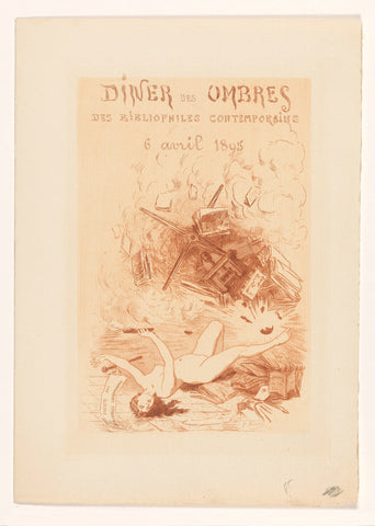 Menu for a dinner of the Société des Bibliophiles Contemporains, Édouard-Henri Avril, in or before 1895 Canvas Print