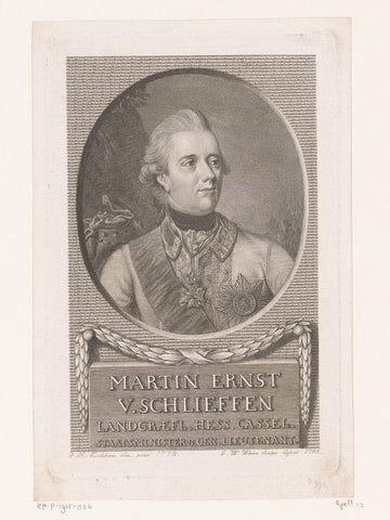 Portret van Martin Ernst von Schlieffen, Gotthelf Wilhelm Weise, 1786 Canvas Print