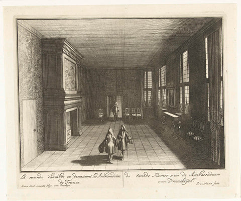 Second Chamber of the French Ambassadors in the Huis ter Nieuburch in Rijswijk, 1697, Jan van Vianen, 1697 Canvas Print