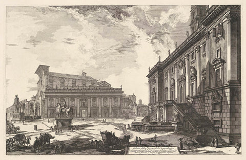 Piazza del Campidoglio's Rome, Giovanni Battista Piranesi, 1748-1778 Canvas Print