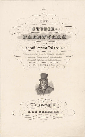 Title page for: J.E. Marcus, Het studieprentwerk van Jacob Ernst Marcus, [1834], Dirk Sluyter, 1834 Canvas Print