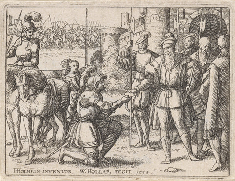 David gives Uria a letter for Joab, Wenceslaus Hollar, 1638 Canvas Print