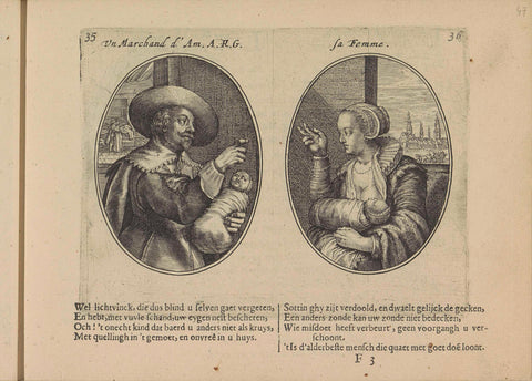 Koopman from Amsterdam and his wife, Crispijn van de Passe (II), 1641 Canvas Print