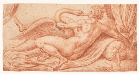 Leda and the swan, Anthonie Blocklandt, 1550 - 1599 Canvas Print