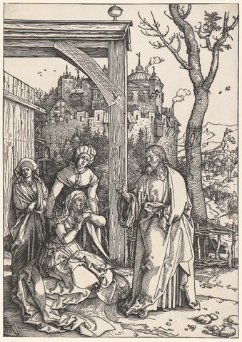 Christ bids farewell to Mary, Albrecht Dürer, 1502-1506 Canvas Print