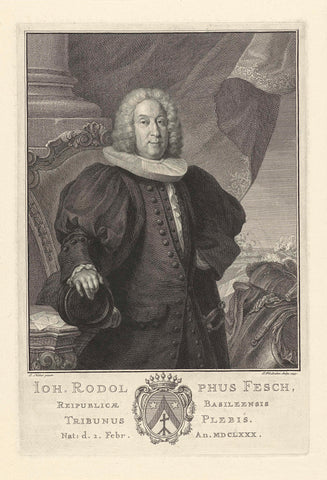 Portrait of Joh. Rodolphus Fesch, Jacob Houbraken, 1747 Canvas Print